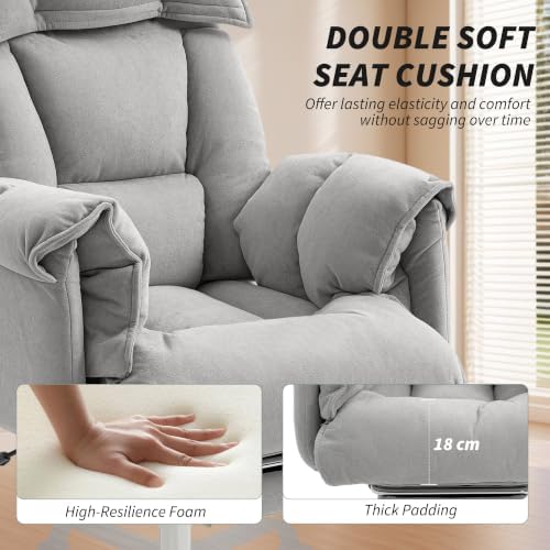 HOMCOM Executive Office Chair Comfy with Foot Rest Reclining Light Gray