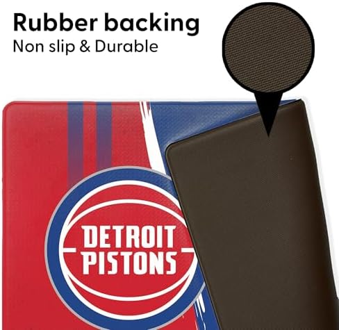 Northwest NBA Detroit Pistons Embossed Anti-Fatigue Mat, Cushioned Kitchen Floor Rug, Non-Slip PVC Standing Comfort, 18 x 30 in