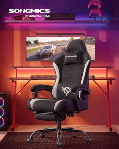SONGMICS Gaming Chair, Ergonomic Computer Desk Chair with Footrest