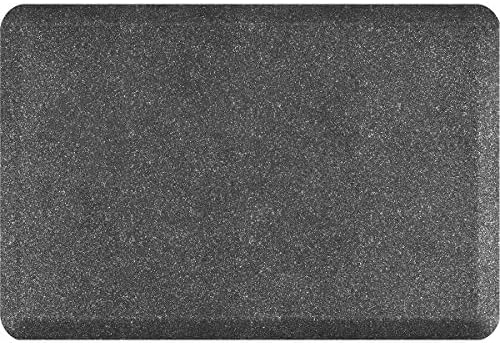 WellnessMats Anti-Fatigue Granite Motif Kitchen Mat, 36 Inch by 24 Inch, Steel