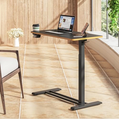 SANODESK 32'' Mobile Standing Desk with Hidden Wheels,Pneumatic Laptop Desk