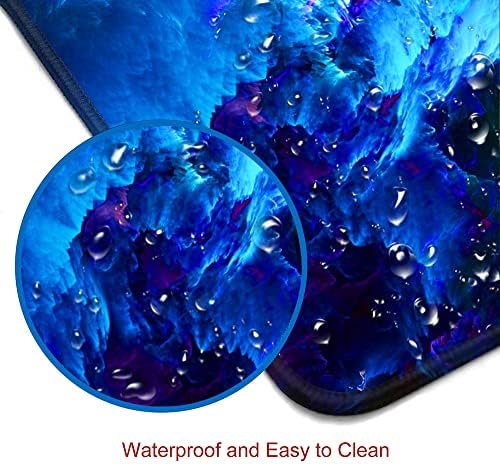 Gaming Mouse Pad, Large Non-Slip Rubber Base Mousepad, Keyboard Mouse Mat, Desk Pad with Stitched Edges, 31.5x11.8inch, Dazzling Galaxy