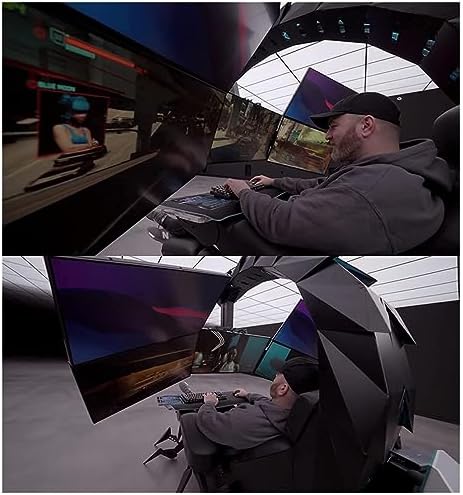 Gaming Chair Ergonomic Swivel with RGB LED for Racing, E-Sports, and Home Office Comfort (C)