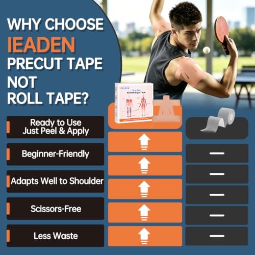 Precut Kinesiology Tape for Shoulder, 10 Pcs, Beige