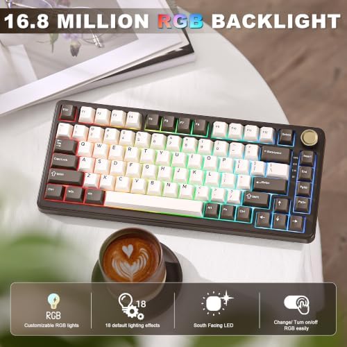 YUNZII B75 PRO 75% Wireless Mechanical Keyboard (Coffee Brown, MilkV2)