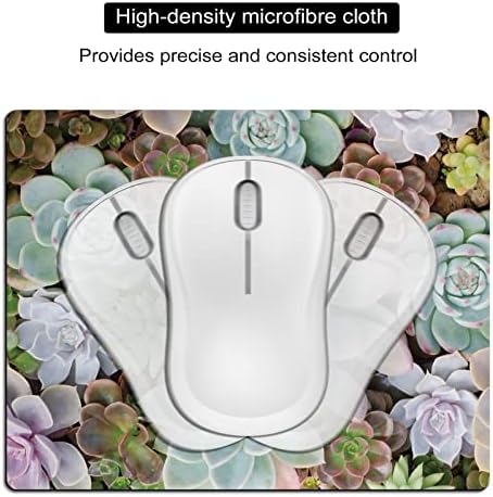 Small Mouse Pad Cute, Mini Mouse Pads for Wireless Mouse and Laptop, Travel Mousepad with Designs - Pretty Succulent, Portable Mousepads - 5.5 x 7 in, Computer Accessories for Women