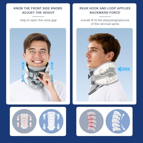 Cervical Neck Traction Device, Inflatable Neck Stretcher for Pain Relief, Posture Correction, Neck Brace Neck Decompression Device with Air Pump