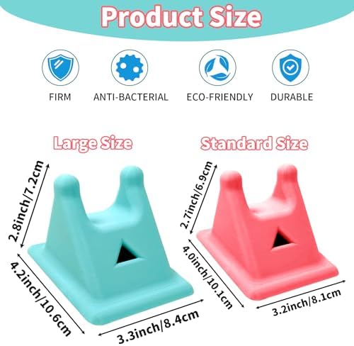 2 Set of Neck Massager & Stretcher, Cervical Traction Device for Shoulder Tension Release, Trigger Point Muscle Relaxer, Occipital Release Tool Travel Use, Non-Medical, Blue, Pink (M+L)