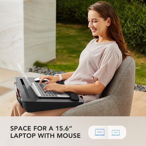 HUANUO Laptop Lap Desk with Cushion, Fit up to 17" Laptop, Black