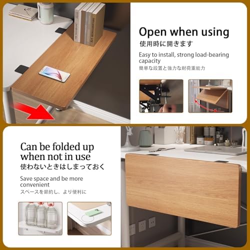 Foldable Table Extension,Small Desk Extender Tray,Folding Wall Table Keyboard Extender,Floating Table Hanging Computer Desk,Table Mount Armrest Shelf,Computer Elbow Arm Support