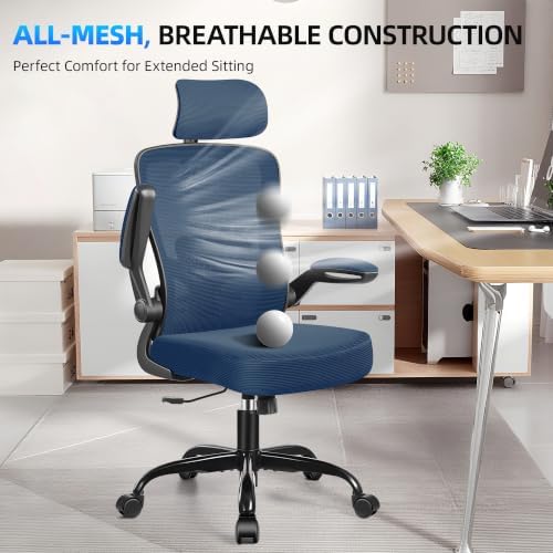FelixKing Office Chair, Desk Chair with Adjustable Lumbar Support, Ergonomic Computer Chair with High Back and Armrest, Adjustable Height Gaming Chair Home Office Swivel Chair(Navy)