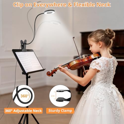 Woputne Desk Lamp Clip on Light for Bed Book Reading (Black)