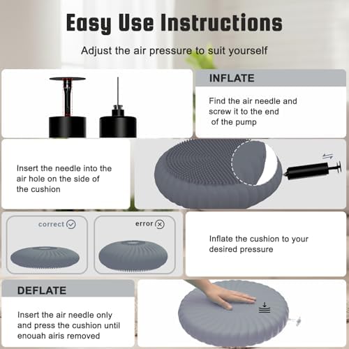 Wobble Cushion Core Balance Disc, Wiggle Seat with Inflation Pump