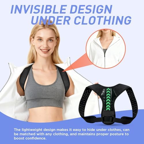 Posture Corrector for Women and Men, Adjustable Back Brace Posture Corrector for Upper & Mid Spine Support, Breathable Back Brace for Improving Neck, Shoulder and Back Posture Pain Relief