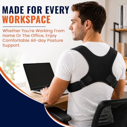 Posture Corrector for Men & Women - Adjustable Figure-8 Back Brace with Copper-Infused Fibers - Lightweight & Breathable Upper Back, Shoulder, Neck & Clavicle Alignment Support
