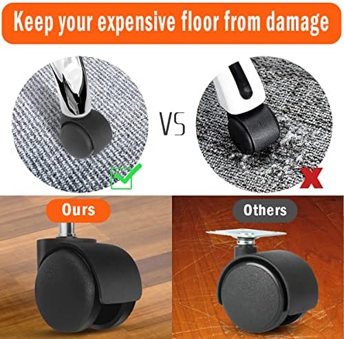 Omyoffice Office Chair Replacement Wheels - 2 in Set of 5 Plastic Casters