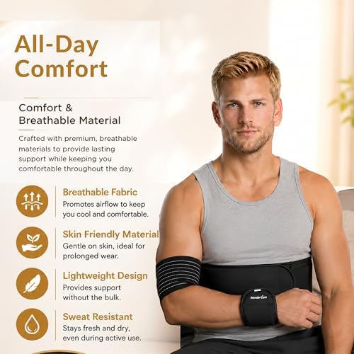 Wonder Care-Left Right Shoulder Immobilizer Arm Sling Elastic Brace for Clavicle Collar Bone Dislocation Subluxation Shoulder stabilizer Compression Brace After Rotator Cuff Surgery - Black-Size 2
