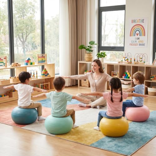 Lewtemi 4 Pcs Flexible Seating for Classroom Elementary 20'', Hippie Color