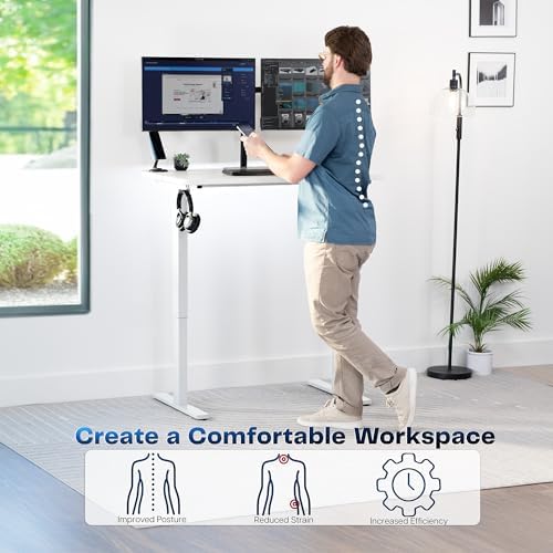 VIVO White 43 x 24 in Standing Desk, DESK-1W4W