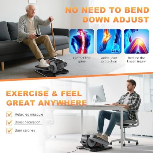 Low Impact Mini Under Desk Elliptical Quiet Electric Leg Exerciser
