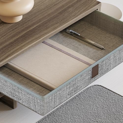 Fenge Triple Monitor Stand with Storage Drawer, Adjustable Length and Angle
