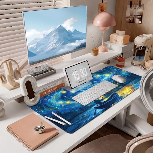 Mouse Pad Gaming - Desk Mat for Keyboard and Mouse - Large Mouse Pad for Desk, Mousepad (35.4" X 15.7") with Non-Slip Base, Desks Pad Mat Office and Home