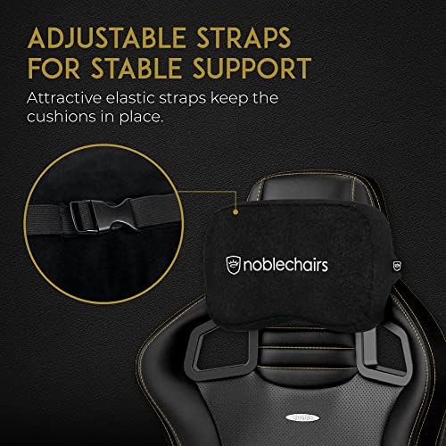 noblechairs Lumbar-Support Pillow, Gaming-Chair Cushion Set, Black/Gold