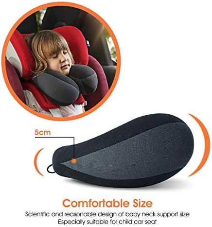 INFANZIA Kids Travel Neck Pillow, Chin Support for Car Seat & Plane, Black