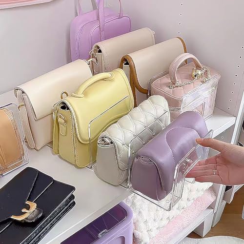 Purse Organizer for Closet, Clear Acrylic File Organizer, Desk File Holder for Book, Document, Envelopes, Binder, Mail, Handbag (2Pcs)