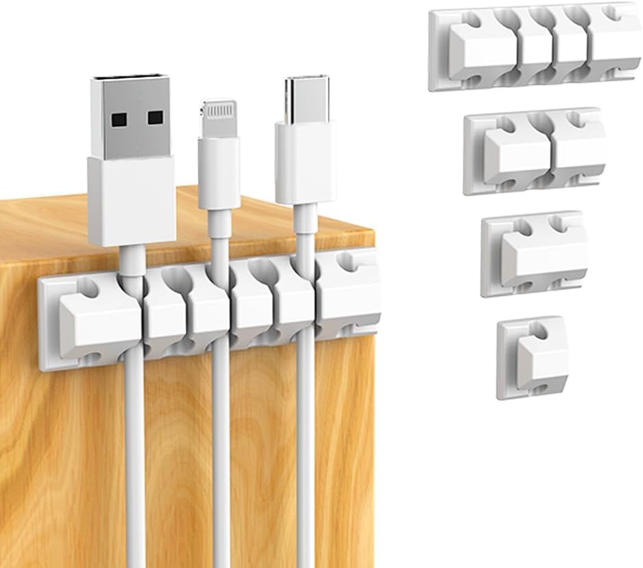 ELII 327PCS White Cable Management Kit 4 Cable Cable Sleeves 65 Cable Clips
