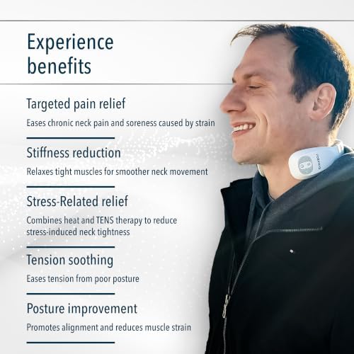 Neck TENS Machine with Heat, Electric Pulse Neck Massager for Pain Relief