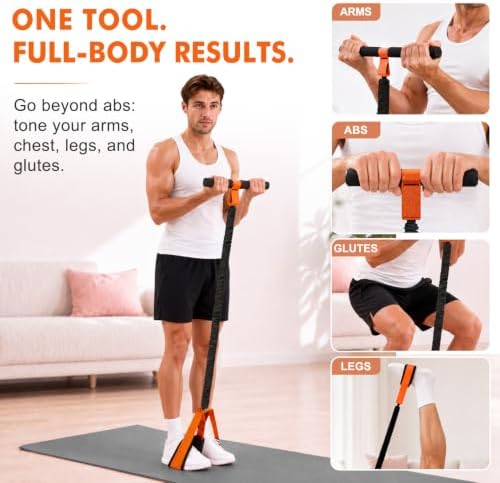 Pedal Resistance Band with Handle, Upgraded Durable Thickened Latex Tubes and Soft Foam Fabric Foot Pedal, Sit Up Exercise Equipment for Abdomen, Waist, Arm, Core/ABS, Leg, Physical Therapy