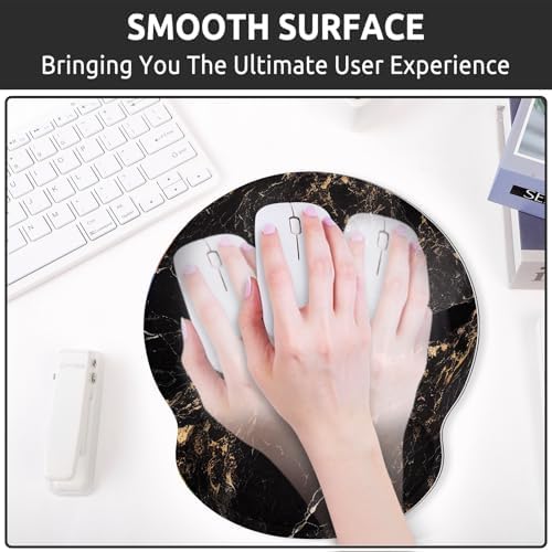 KONVINIT Ergonomic Mouse Pad with Wrist Rest, Small Mousepad with Non-Slip Rubber Base and Smooth Surface, Beach Mouse Pads for Desk, Office Desk Accessories
