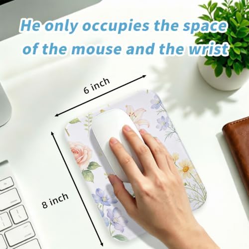 Small Mouse pad, with Edge-Sewn Design, extends Service Life by Twice, occupying the Optimal Size for the Mouse and Wrist Position. (Beautiful Flowers)