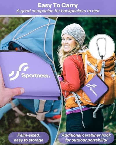 Sportneer Sitting Pad, Lightweight Waterproof Folding Seat Pad for Backpacking, 15.75'' x 15.75'' Portable Camping Seat Mat for Hiking, Picnics & Outdoor Use
