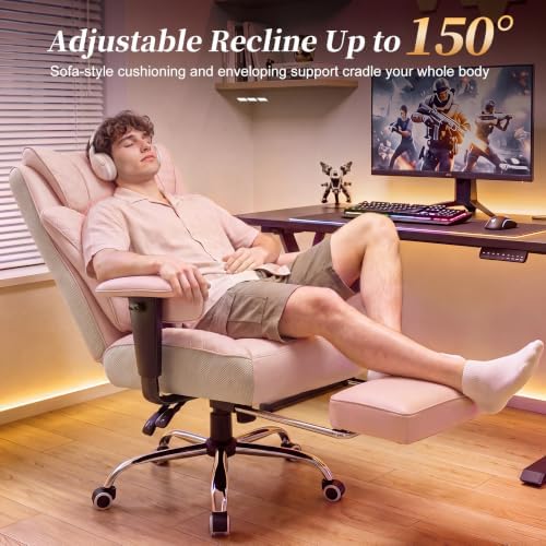 COMHOMA Big and Tall Gaming Chair with Footrest Ergonomic Office Chair