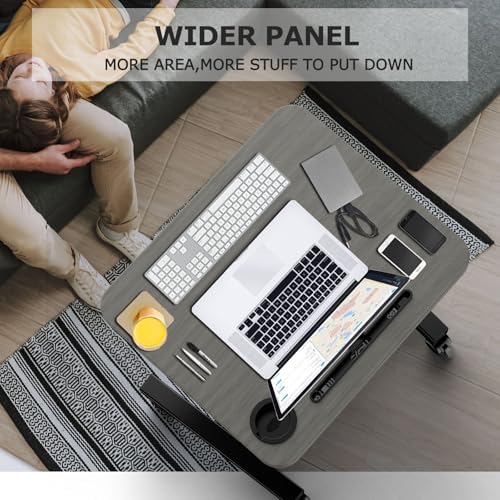 Mobile Standing Desk with Wheels, Elevating Table,Lift desks for Home Office,Rolling Portable Laptop Desk Height Adjustable, Mobile Computer Desk,Small Sit Stand Workstation（Black）