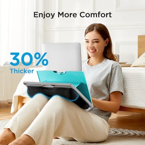 HUANUO Lap Desk with 8 Adjustable Angles – Up to 15.6" Laptop, Turquoise