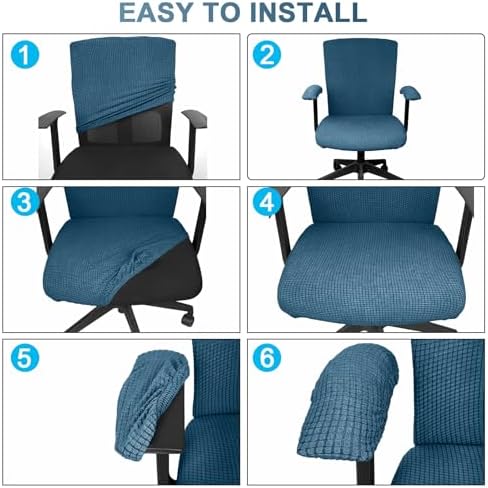 Tallew 4 Pcs Office Chair Covers Stretchable Armrest Seat,XL,Emerald