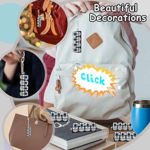 2 PCS Keyboard Fidget Toy, Keyboard Fidget Keychain 4-in-1 Keyboard Decompression Button Finger Clicker Toys, Button Stress Relief Fidget Gifts to Relief Stress (Transparent Black)