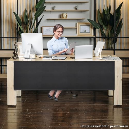 60" Under Desk Privacy Panel Self-Adhesive Modesty Panel with Wire Pocket for Cable Management Organizer Heavy Duty Desk Skirt - Office or Standing Workstation Concealer Shield
