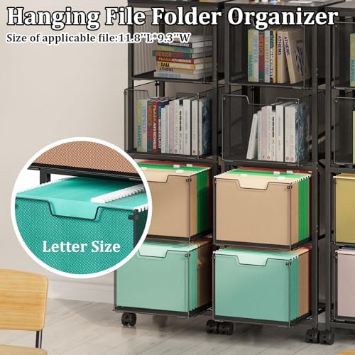 Sbanmao 4 Drawer Rolling File Cabinet, Mobile Filing Cart with Wheels Black
