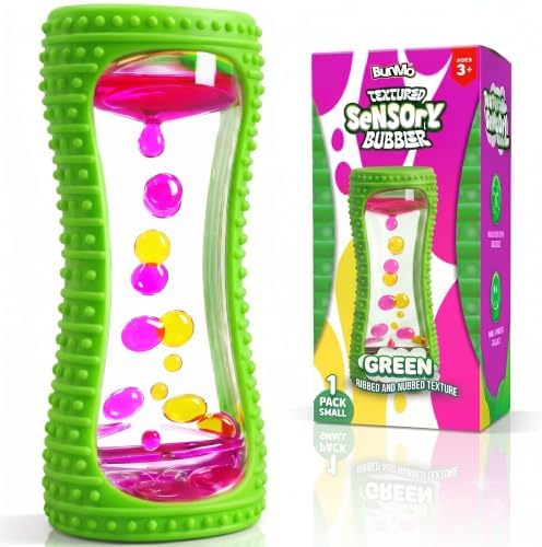 BUNMO Liquid Motion Bubbler Sensory Toy for Kids & Adults – Gentle Fidget Toy for Mindfulness – Stimulating Visual Sensory Experience – Colorful Bubble Fidget Timer for Desk & Travel - Green