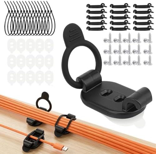 15 Pack Adjustable Elastic Adhesive Cable Clips, Cable Management Holder
