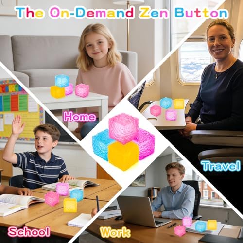 Stress Cube Squishy Ball, Large Pink Fidget Toy for Kids with Autism