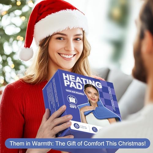 Heating Pad for Neck Shoulder, 3X Deeper Pain Relief, Women Men Gifts