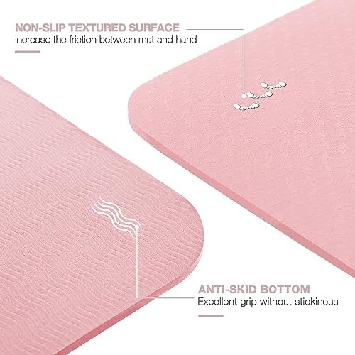 UMINEUX Yoga Mat Extra Thick 1/3'' & 2/5" Non Slip Yoga Mats for Women Eco Friendly TPE Fitness Exercise Mat with Carrying Sling & Storage Bag