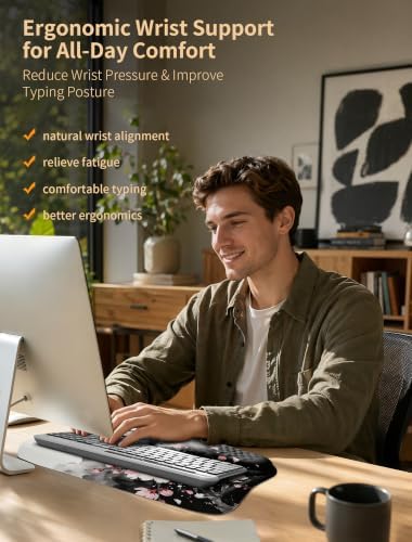 Ergonomic Keyboard Wrist Rest Pad with Wrist Support Ink Plum