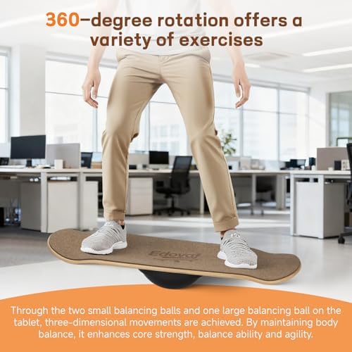 Balance Board- Gift for Adults & Kids,Wood Wobble Balance Trainer Board