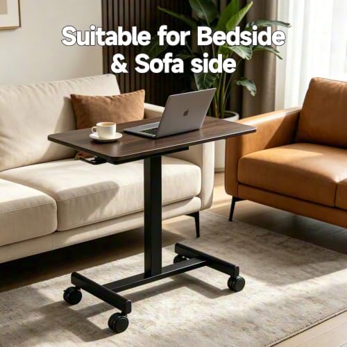 Mobile Small Standing Desk (Deep Walnut)